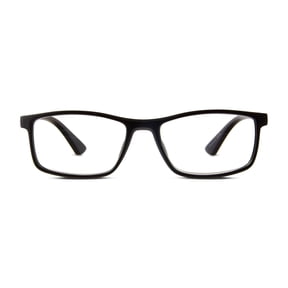 Equate Men's Jackson Rectangular Reading Glasses with Case, Matte Black, +1.50