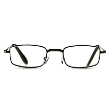 Equate Jordan Value 2-Pack Unisex Rectangular Reading Glasses with Case, Black/Gunmetal, +3.25