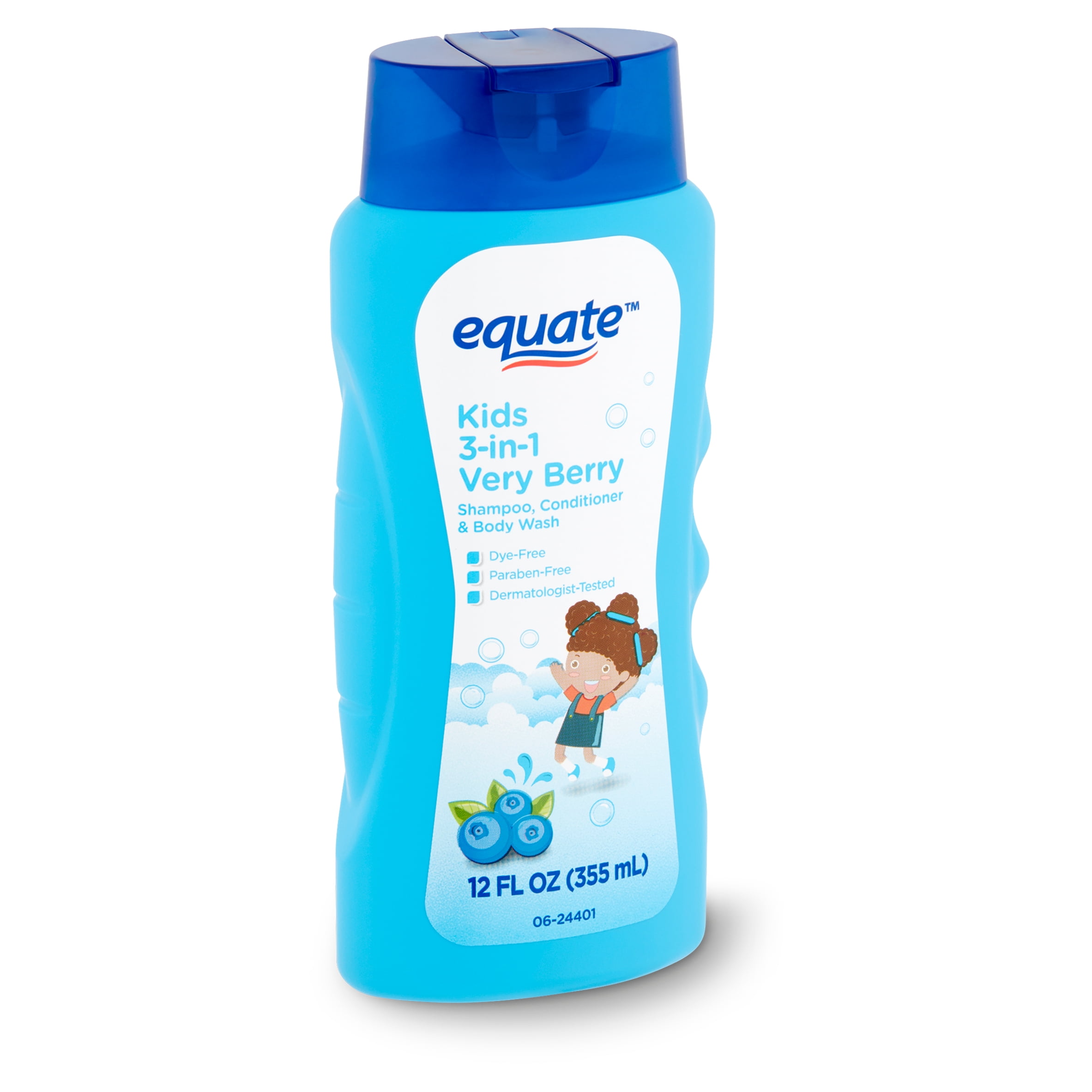 Equate Kids 3-in-1 Shampoo Conditioner & Body Wash with Very Berry Scent, 12 fl oz