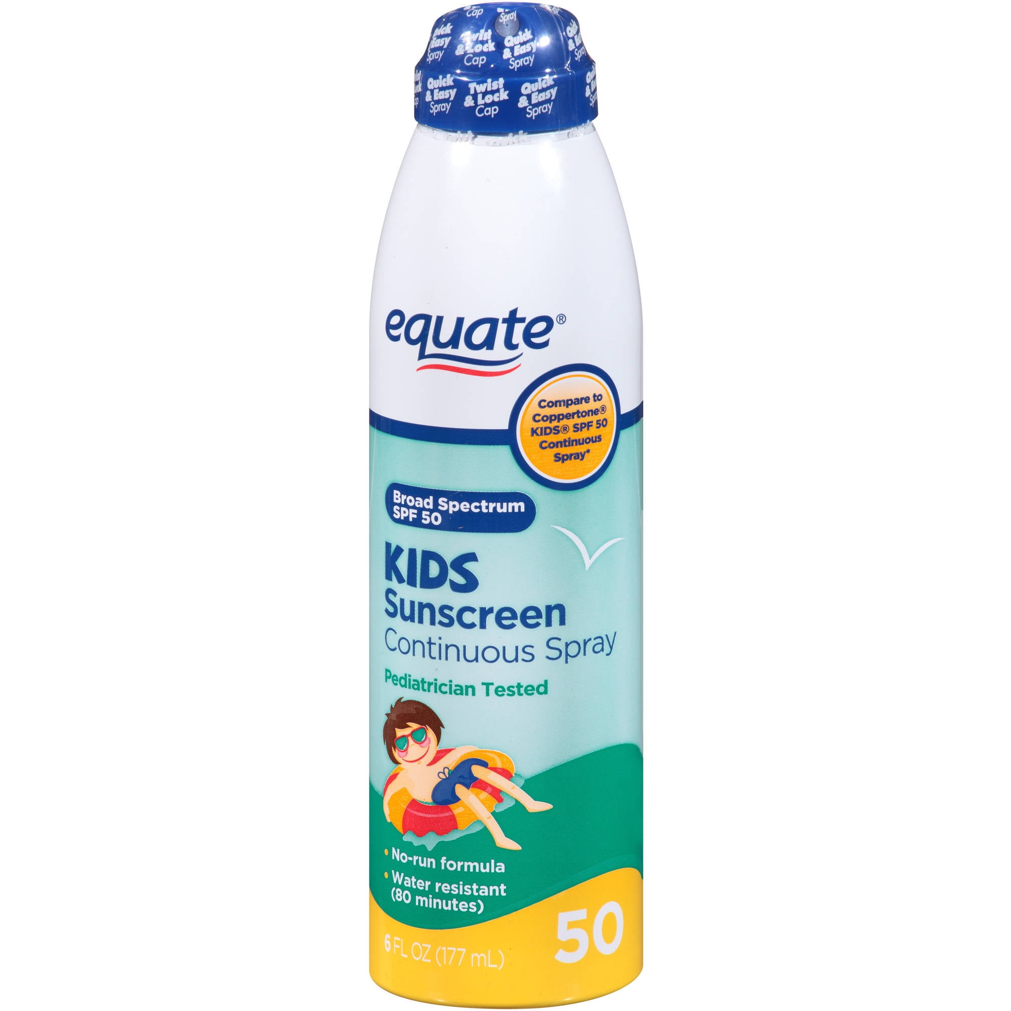 Equate Kids Continuous Spray Sunscreen, SPF 50, 6 fl oz
