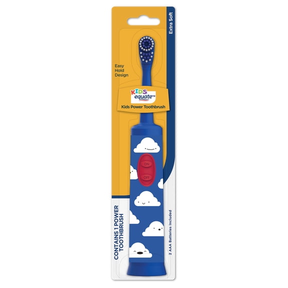 Equate Kids Easy Hold Battery-Powered Electric Toothbrush, Blue