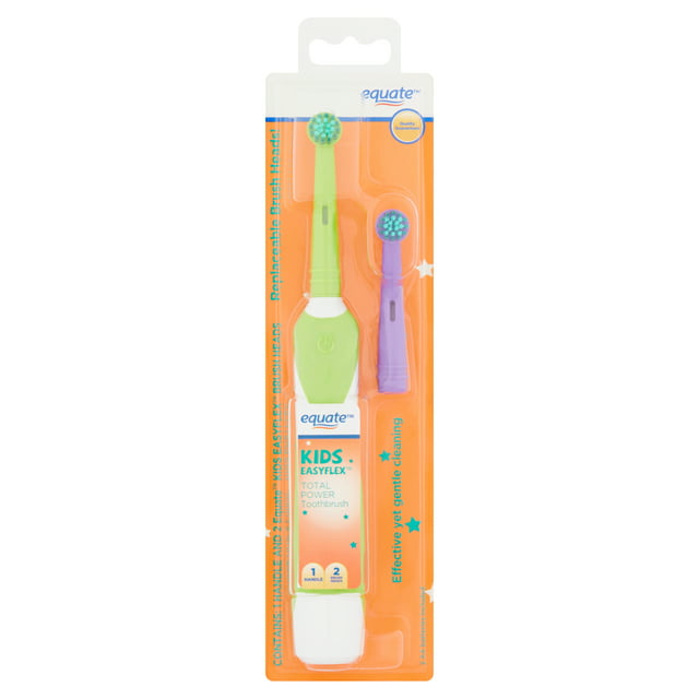 Equate Kids EasyFlex TotalPower Toothbrush with Replacement Brush Head, Battery Powered