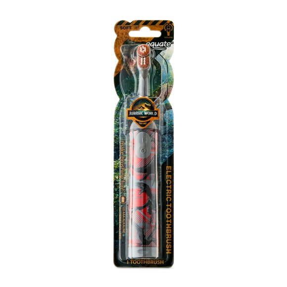 Equate Kids Jurassic World Oscillating Electric Toothbrush, Battery Powered, Soft Bristles