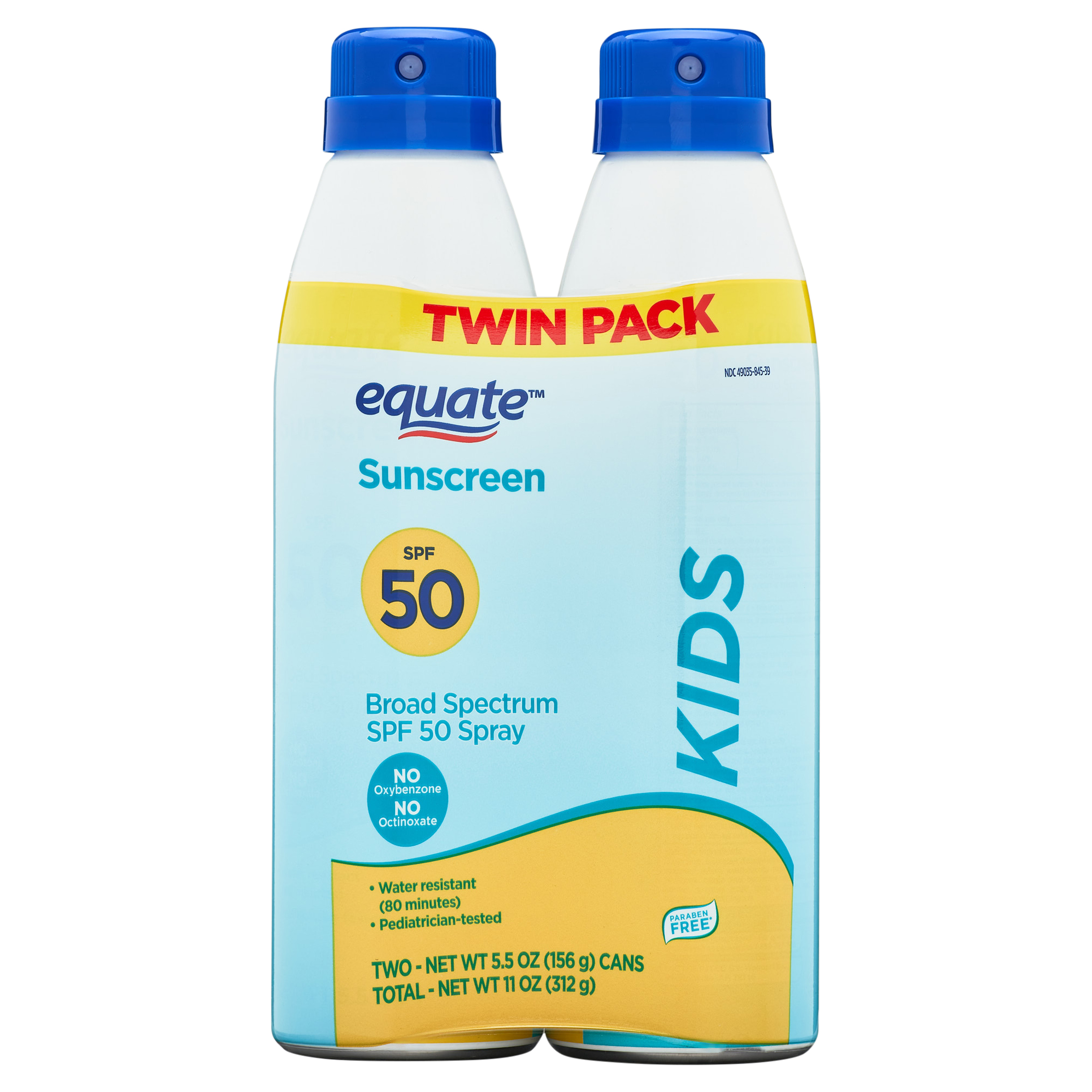 Equate Kids Sunscreen Spray, SPF 50, 11 oz, 2 Count - image 1 of 2