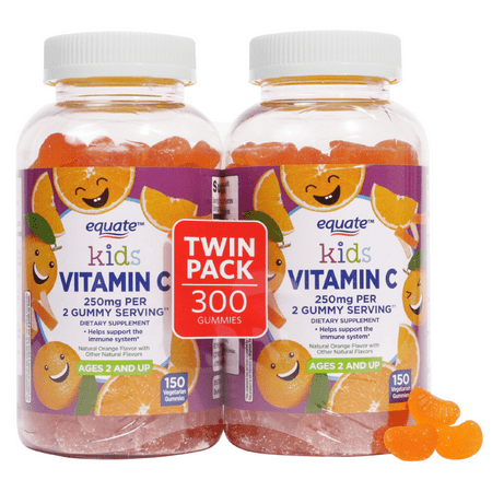 Equate Kids' Vitamin C Gummies, 150 Count, 2 Pack