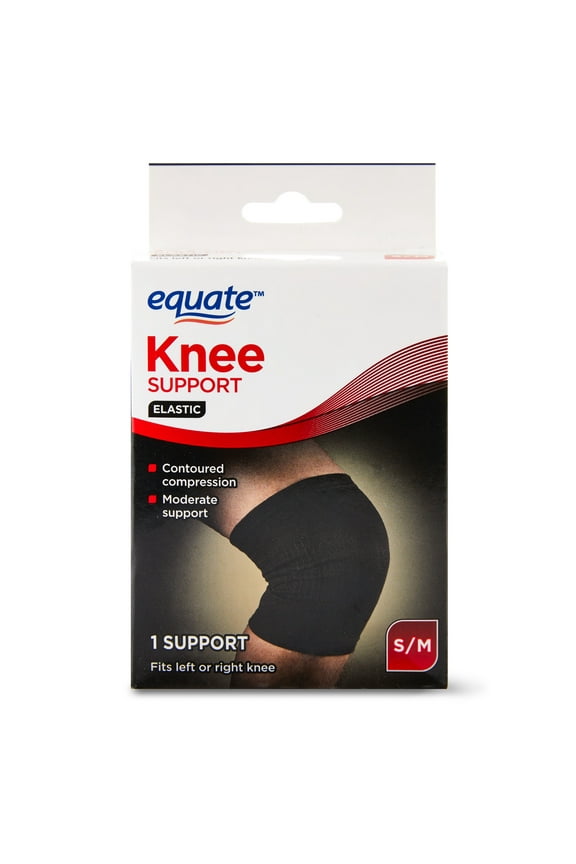 Knee Compression Support, Black, Unisex, Small / Medium