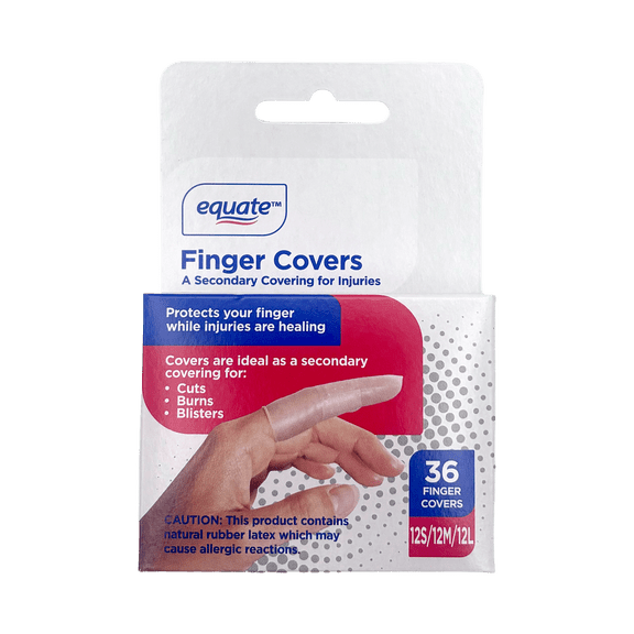 Equate Latex Finger Covers, 36 Count, 12 Small, 12 Medium, 12 Large