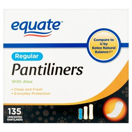 Equate Pantiliners with Aloe, Regular, Unscented, 135 Ct