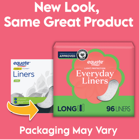 Equate Liners, Light Absorbency Long, Unscented, 96 ct