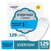 Equate Light Protection Everyday Panty Liners, Regular Length, 129 Count