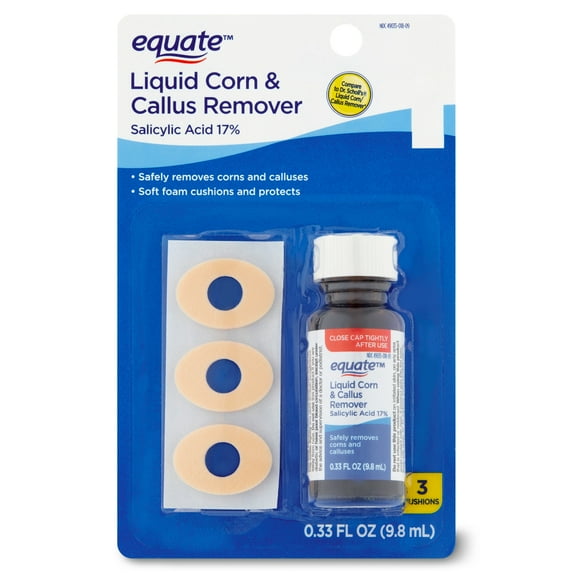 Equate Liquid Corn & Callus Remover with 3 Cushions, 0.33 fl oz, Compare to Dr Scholl's® Liquid Corn/Callus Remover