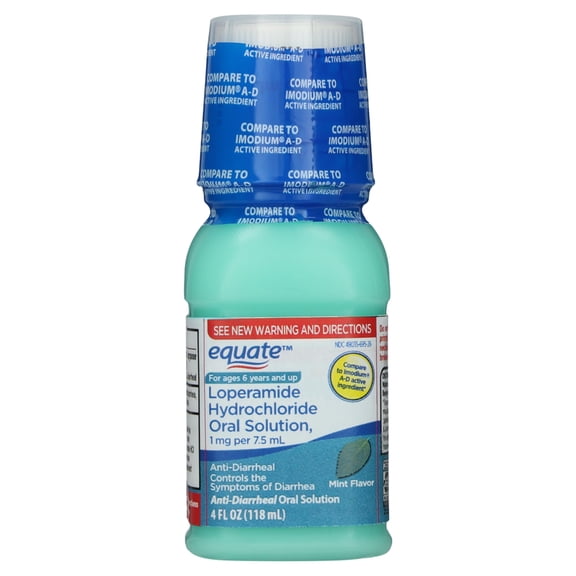 Equate Loperamide Hydrochloride Anti-Diarrheal Oral Solution, 1 mg, 4 fl oz
