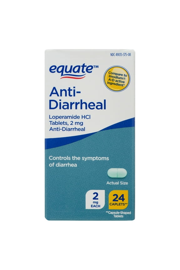 Loperamide Tablets for Diarrhea, 2 mg, 24 Count