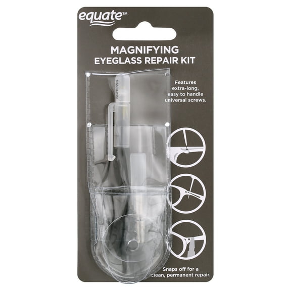 Equate Magnifying Eyeglass Kit with Metal Screws, Screwdriver, Magnifier, and Storage Pouch, 1 Count