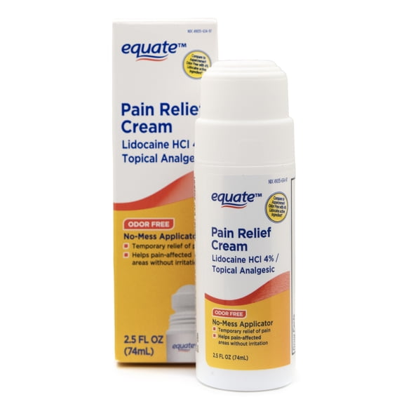 Equate Odor-Free Lidocaine Pain Relief Liquid Roll-On 4% Lidocaine , 2.5 fl oz, Compare to Aspercreme Odor Free with 4% Lidocaine Active Ingredient