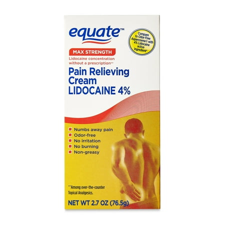 Equate Lidocaine Pain Relieving Cream 4% Lidocaine , 2.7 fl oz, Compare to AspercremeÂ® Odor Free with 4% Lidocaine Active Ingredient