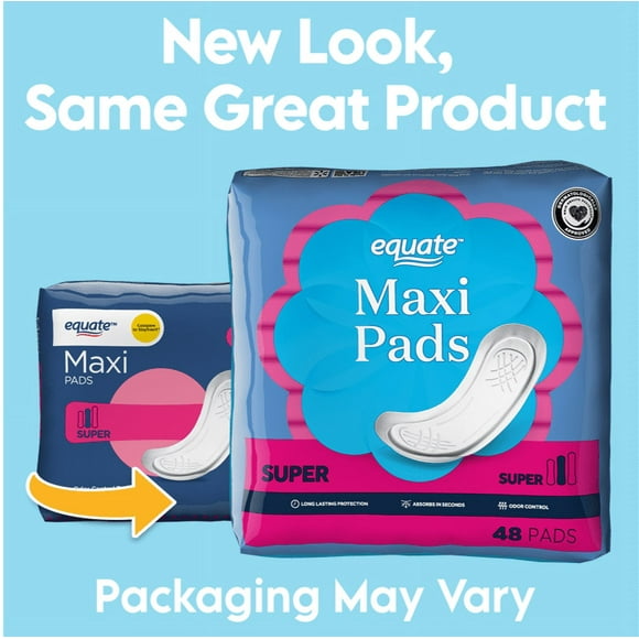 Equate Maxi Pads, Super Protection (48 Count)
