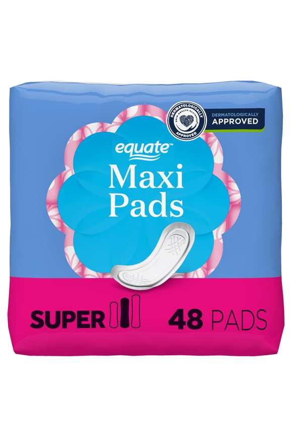 Maxi Pads, Super Absorbency, Size 2, 48 Count
