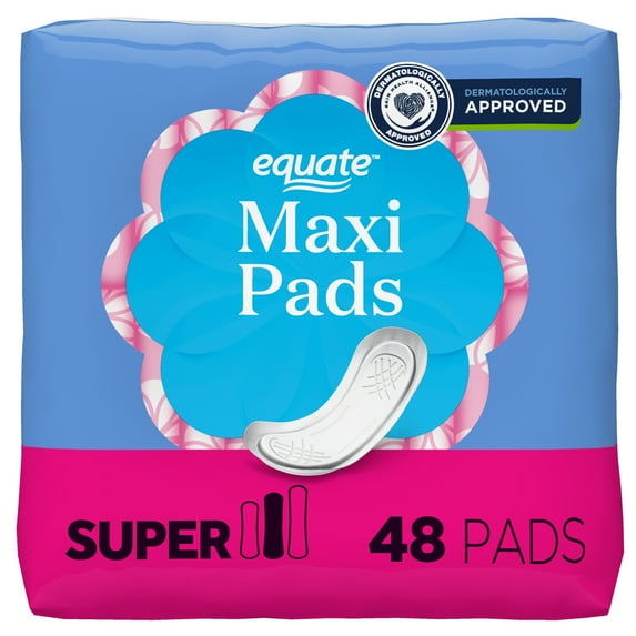 Equate Maxi Pads, Super Protection, Unscented, Compare to Stayfree™ (48 Count)