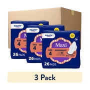 Equate Maxi Pads with Wings, Size 4, Overnight Absorbency, Compare to Always® (78 Count)