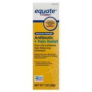 Equate Maximum Strength Antibiotic & Pain Relief First Aid Ointment, 1 oz, Compare to Neosporin® + Pain Relief Active Ingredients