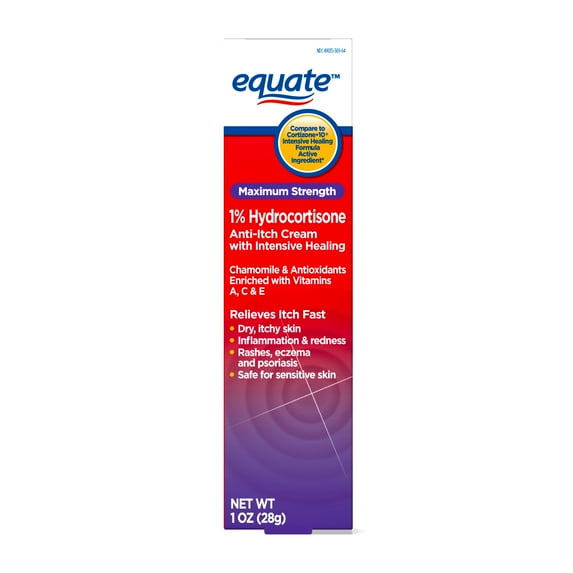Equate Maximum Strength Anti Itch Hydrocortisone Cream, 1 Oz