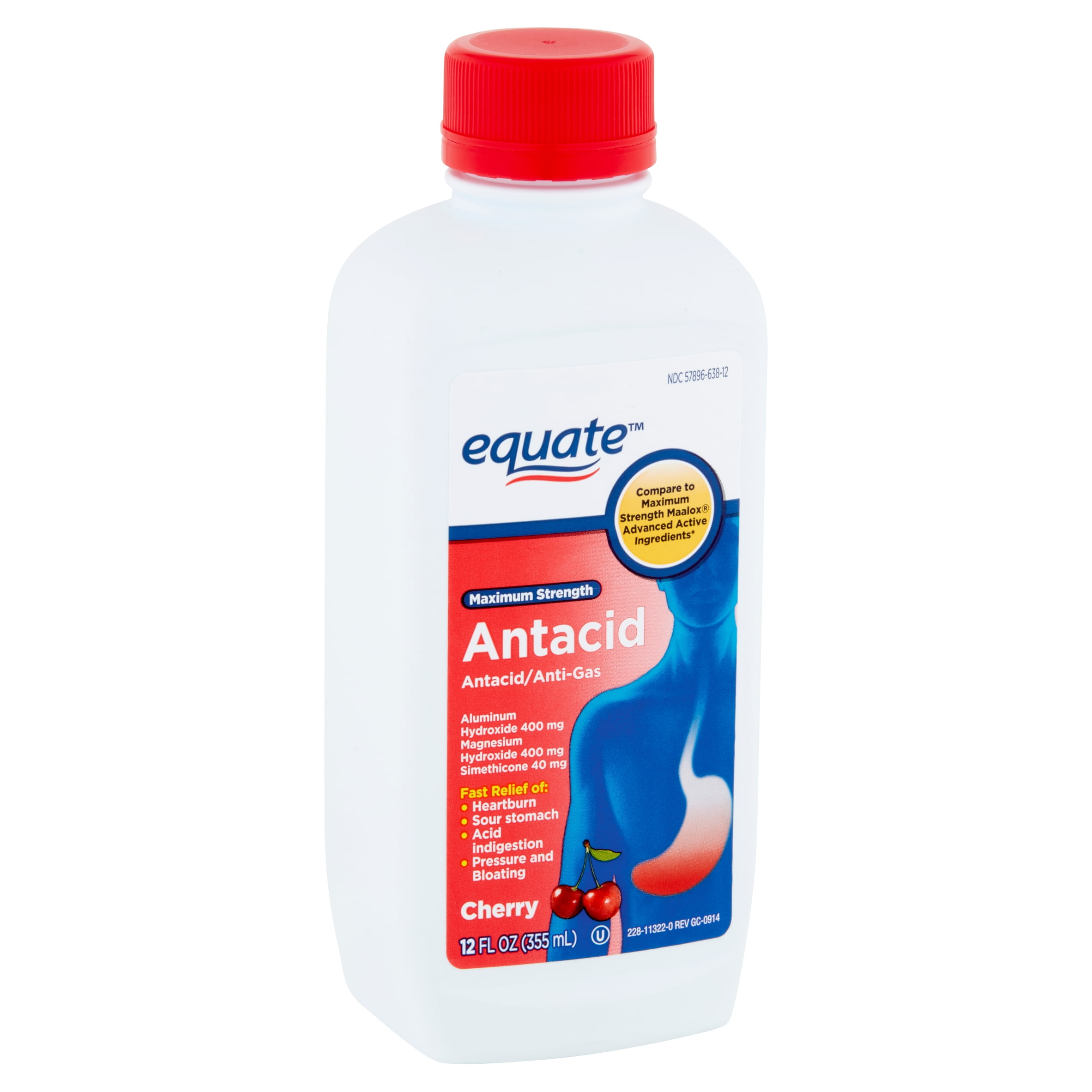 Equate Maximum Strength Cherry Antacid, 12 fl oz