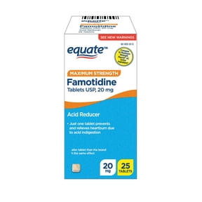 Equate Maximum Strength Famotidine 20mg Tablets, 25 Count, Compare to Maximum Strength Pepcid AC Active Ingredient