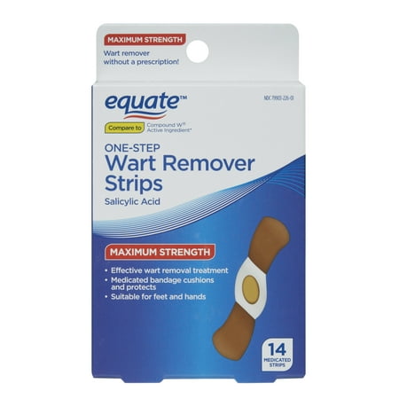Equate Maximum Strength One-Step Wart Remover Strips, 14 Count