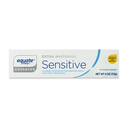Equate Extra Whitening Sensitive Toothpaste, 4 oz, Compare to Sensodyne® Active Ingredients