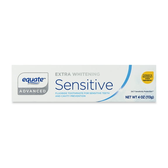 Equate Extra Whitening Sensitive Toothpaste, 4 oz, Compare to Sensodyne® Active Ingredients