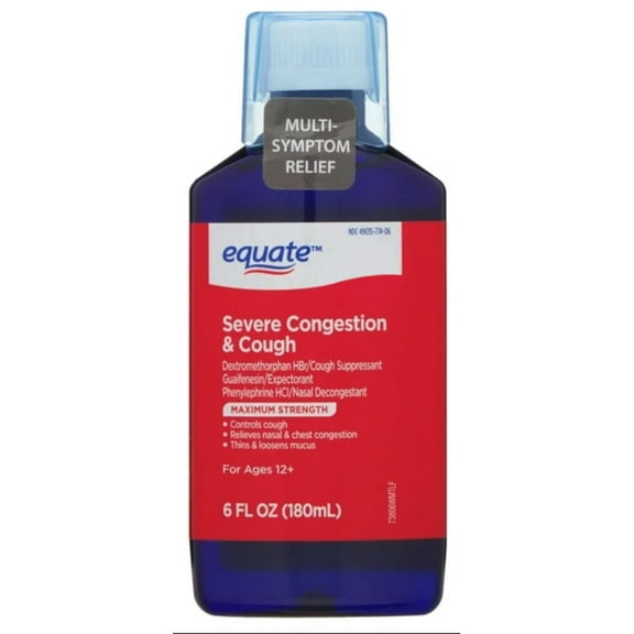 Equate Maximum Strength Severe Congestion and Cough Liquid, 6 fl oz