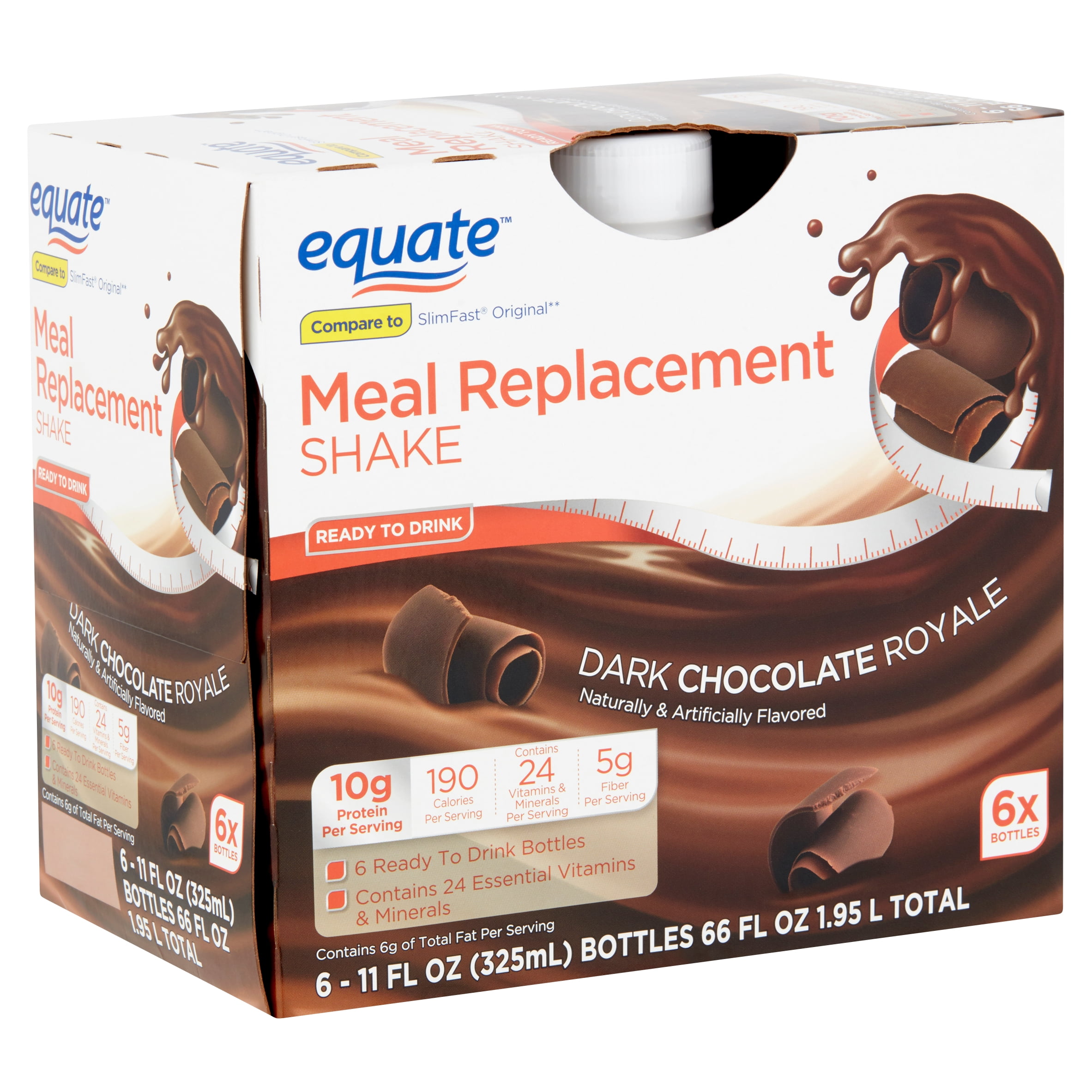 Equate Meal Replacement Shakes, Dark Chocolate Royale, 11 fl