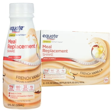 Equate Meal Replacement Shakes, French Vanilla, 11 fl oz, 12 Ct