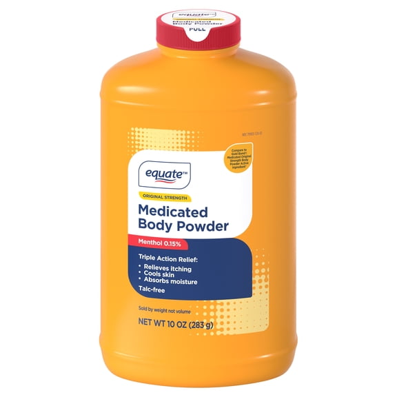 Equate Medicated Body Powder, Unscented, 10 oz, Compare to Gold Bond® Medicated Body Powder Active Ingredient