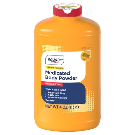 Equate Medicated Body Powder, Unscented, 4 oz, Compare to Gold Bond® Medicated Body Powder Active Ingredient