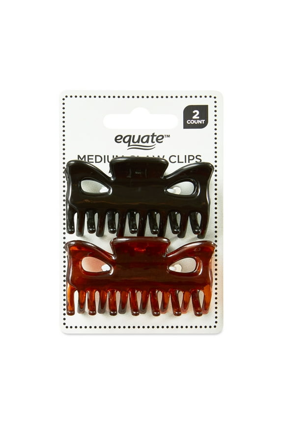 Medium Claw Clips, Black and Brown, 2 Count