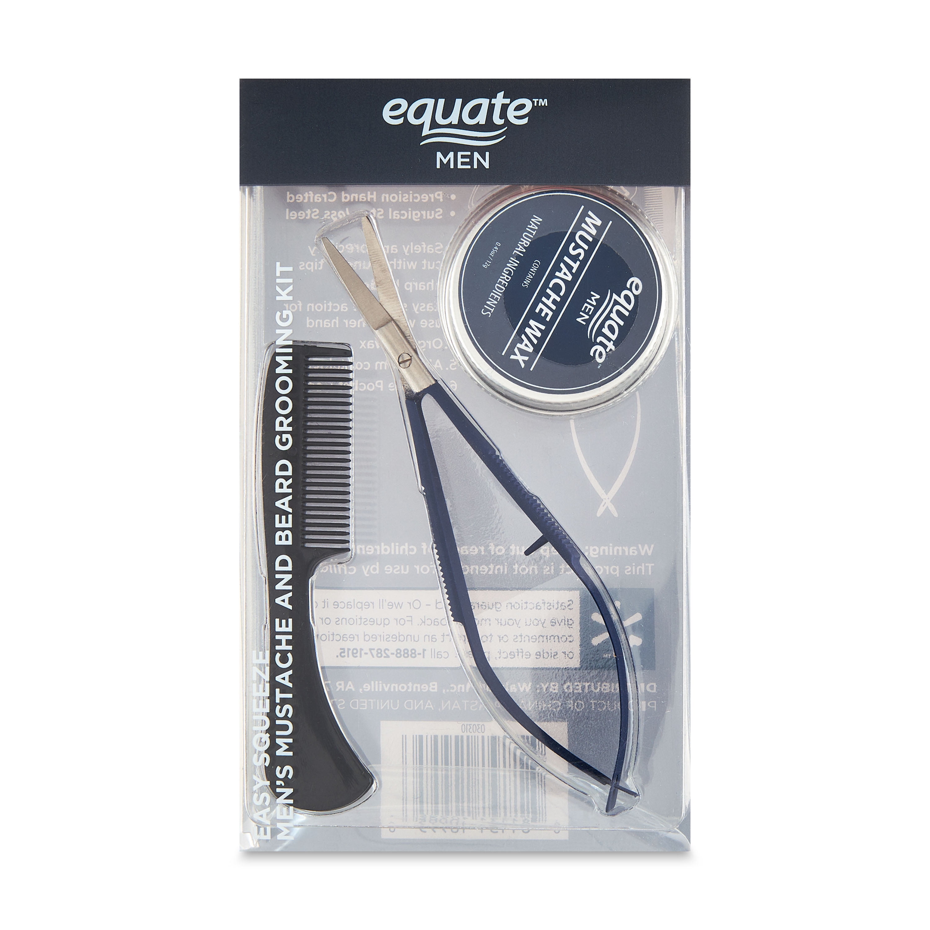 Equate Men Easy Squeeze Men's Mustache and Beard Grooming Kit