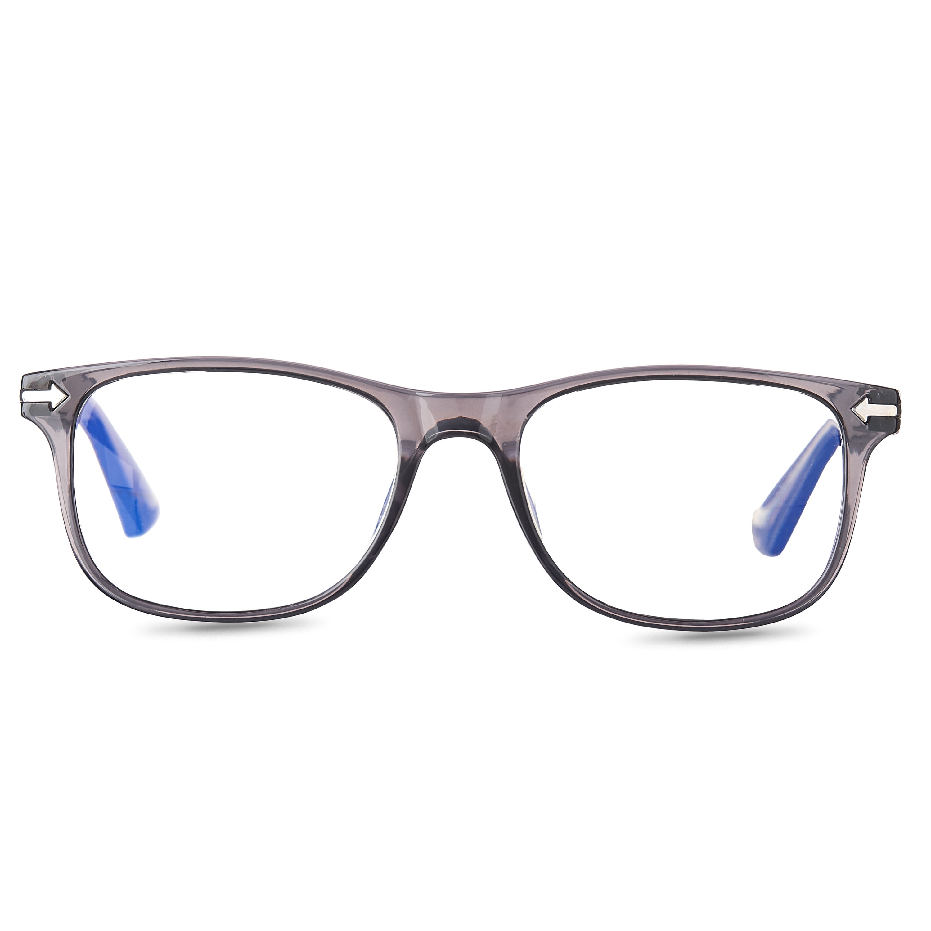 Equate Arden Bluelight Unisex Rectangular Reading Glasses with Case, Crystal Grey, +1.75