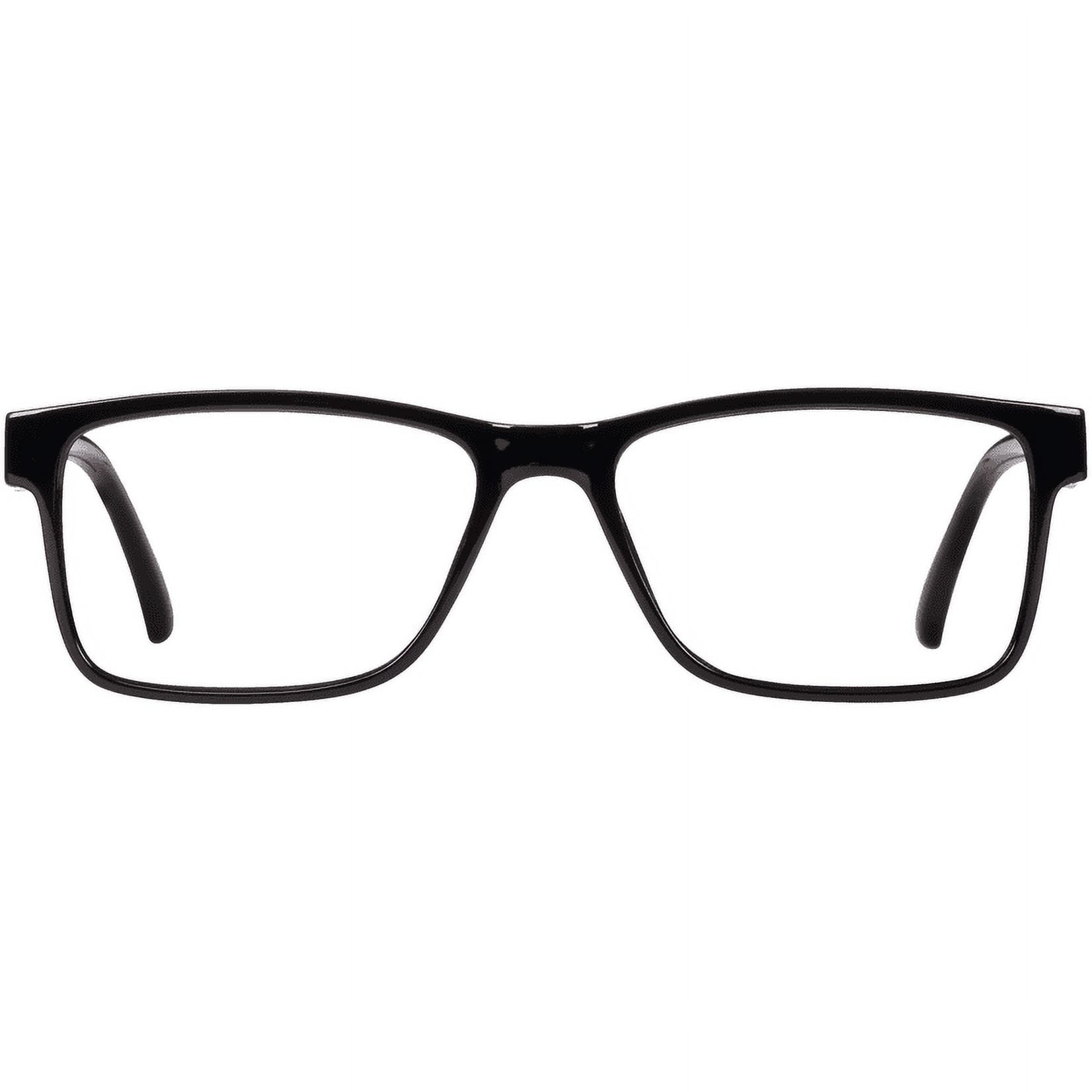 Equate Men's Finn Bluelight Rectangular Reading Glasses with Case, Black, +1.25
