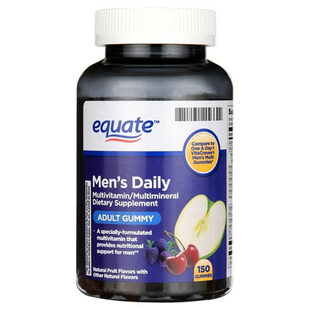 Equate Men's Multivitamin Gummies for Nutritional Support, Natural Fruit, 150 Count
