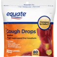 Equate Menthol Honey Lemon Flavor Cough Drops, 80ct