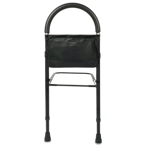 Equate Steel Bed Rail for Elderly and Handicap Assistance, Height Adjustable, Fits Most Beds, Black