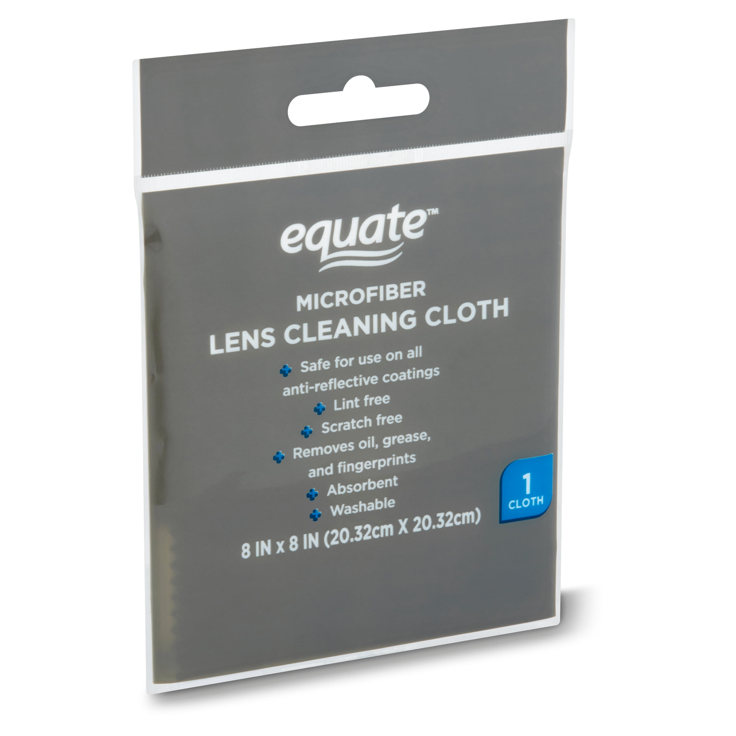 Equate Microfiber Lens Cleaning Cloth, 1 Count, 8x8 Inch
