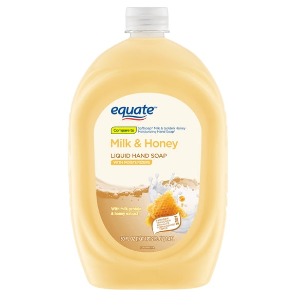 Equate Milk & Honey Liquid Hand Soap with Moisturizers, 50 fl oz