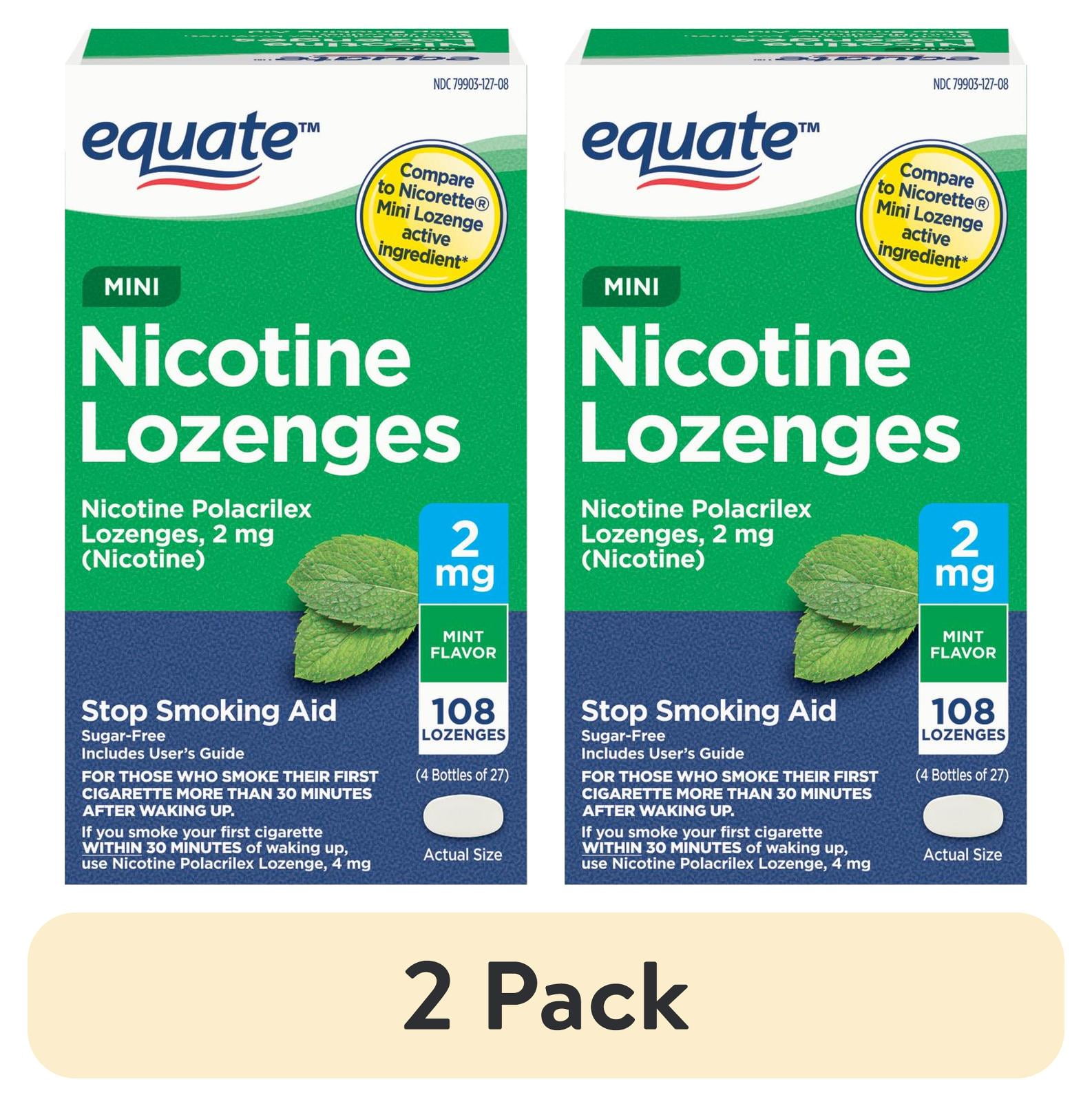 (2 Pack) Equate Mini Nicotine Polacrilex Lozenges, Stop Smoking Aid, 2 ...