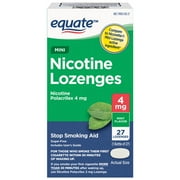 (2 pack) Equate Mini Nicotine Polacrilex Lozenges, Stop Smoking Aid, 4 mg, Mint Flavor, 27 Count, Compare to Nicorette® Mini Lozenge Active Ingredient