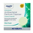 thumbnail image 1 of Equate Effervescent Antibacterial Denture Cleanser Tablets, Mint Fresh, 40 Count, Compare to Polident® Antibacterial Denture Cleanser, 1 of 6