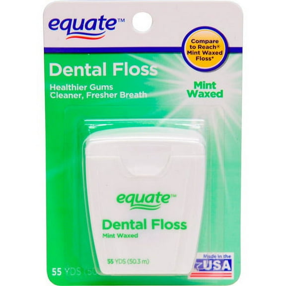 Equate Mint Waxed Dental Floss, 55 Yards (Compare to Reach Mint Waxed Floss)