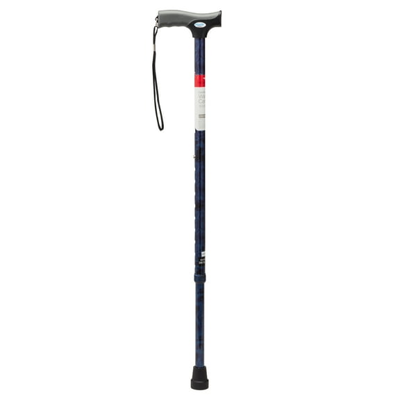 Equate Mobility Comfort Grip Walking Cane, Blue, Height Adjustable, 300 lb Weight Capacity